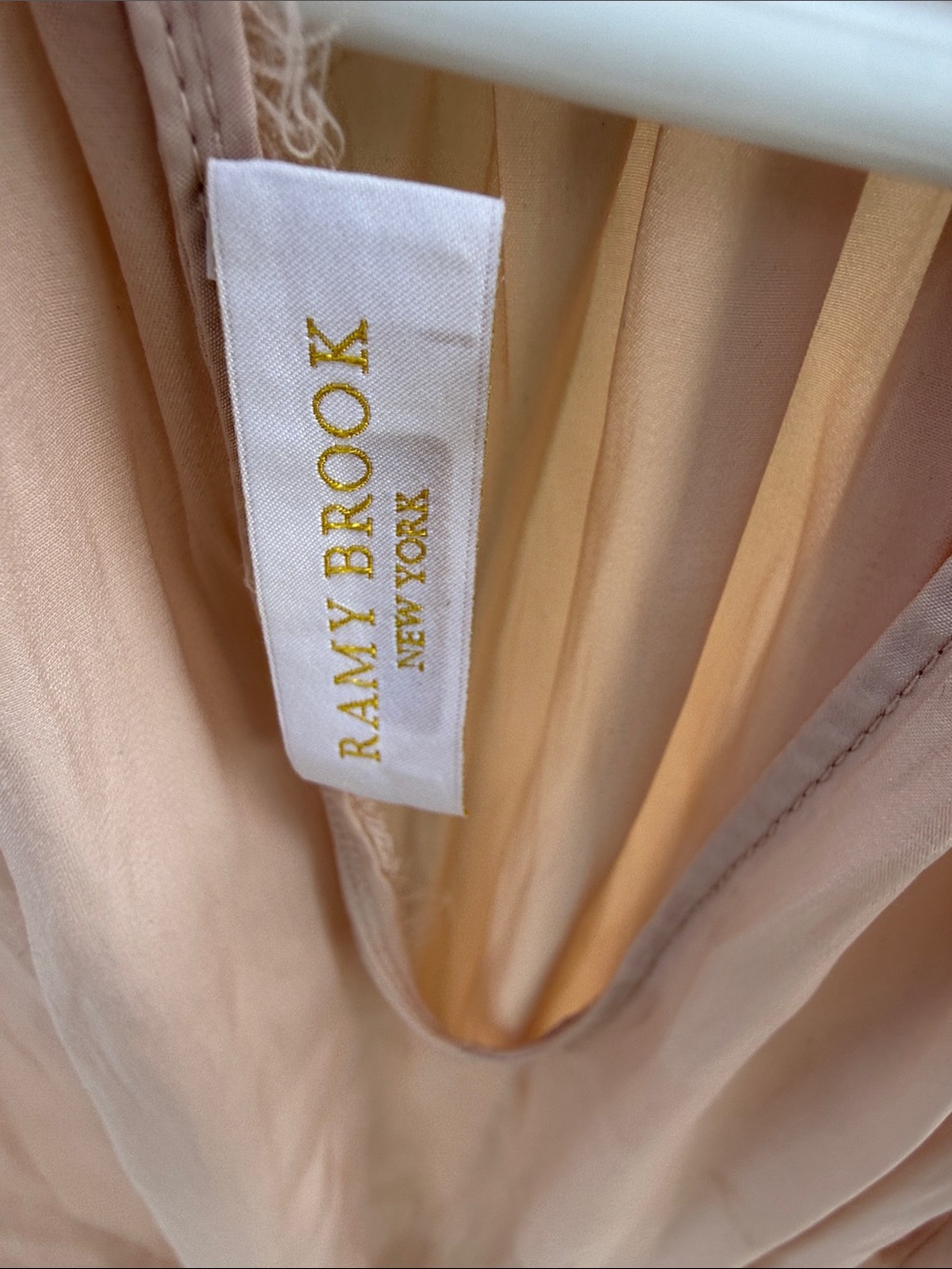 Ramy Brook Smocked Neck Blush Top Flare sleeves - Picture 2 of 3